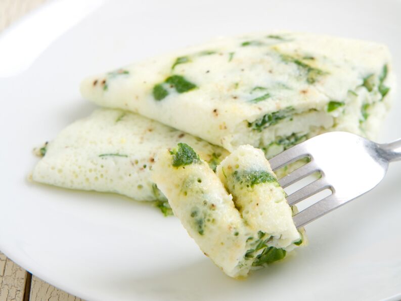 The classic protein omelet with herbs in the egg diet for weight loss