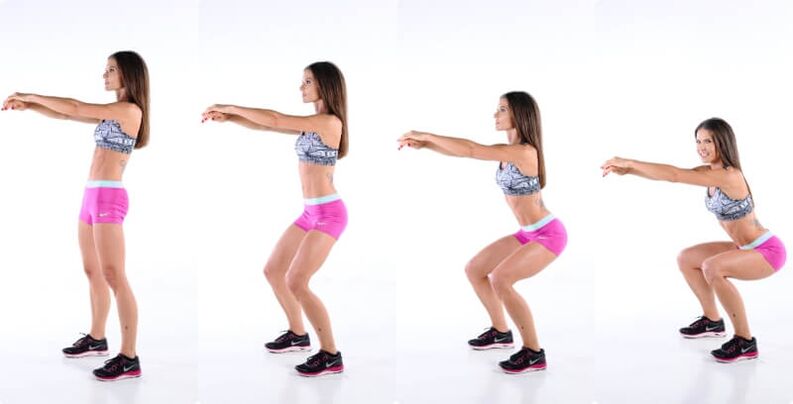 Squats to lose weight and strengthen leg and buttock muscles