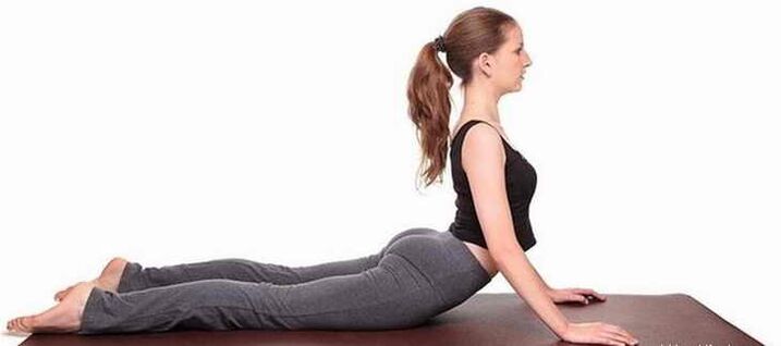 Bhujangasana posture to exercise the abdominal muscles
